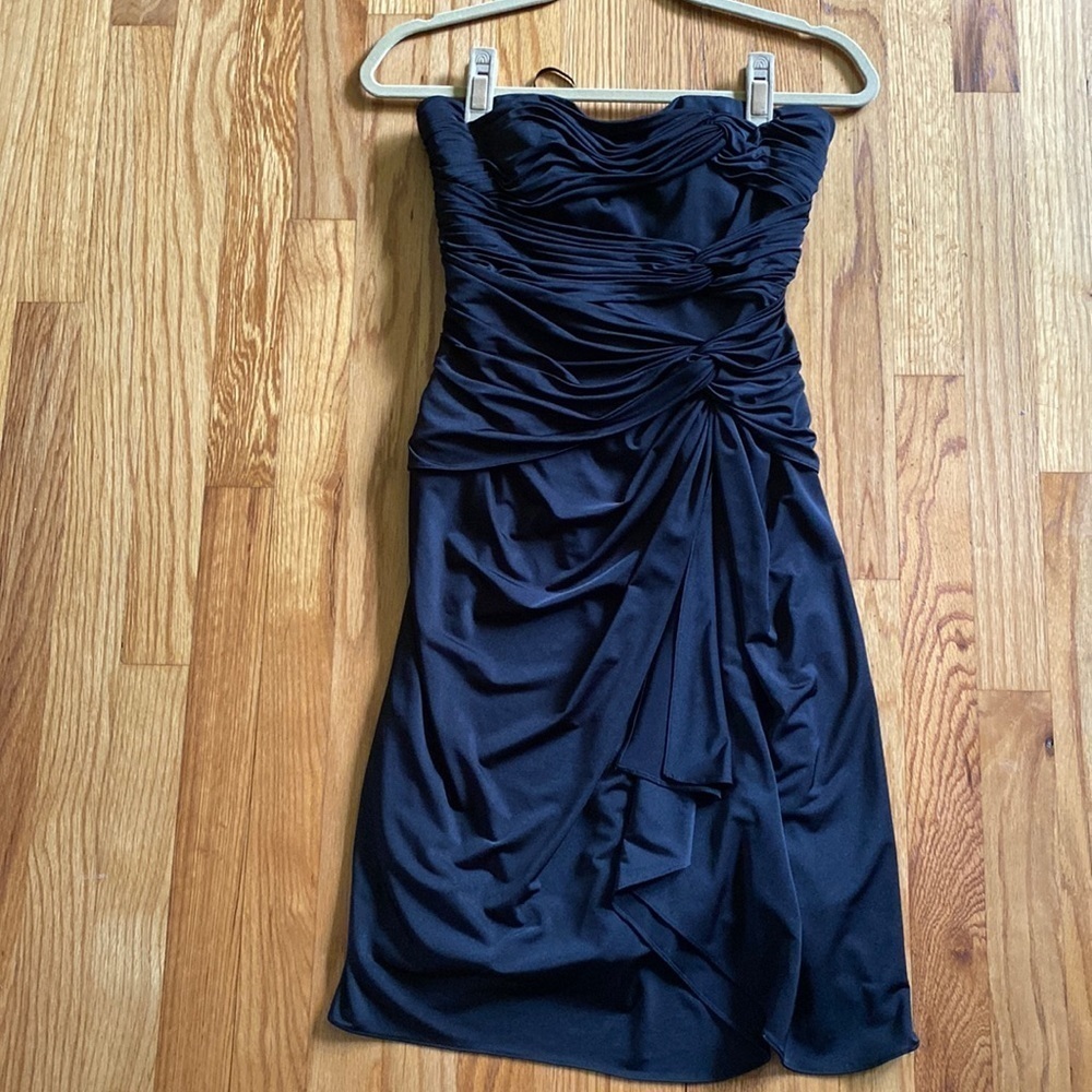 Niteline women’s strapless black ruched dress size 8